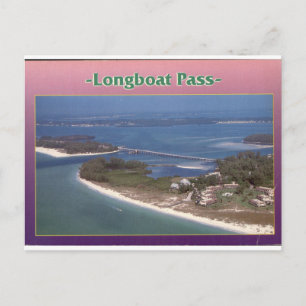 Longboat Pass Florida Vintage Luftbild Postkarte