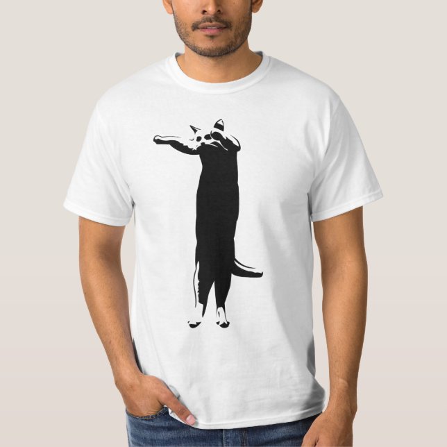 Longcat black'n Weiß T-Shirt (Vorderseite)