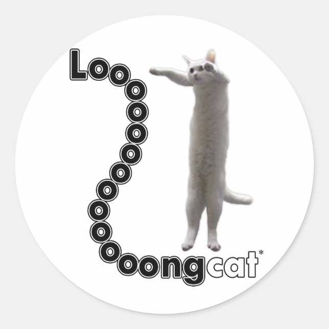 Longcat ist lang runder aufkleber (Vorderseite)