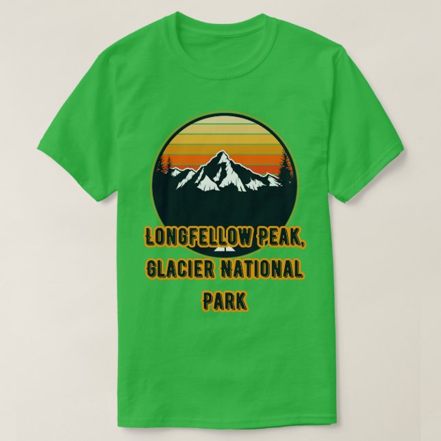 Longfellow Peak Glacier Nationalpark T-Shirt (Design vorne)