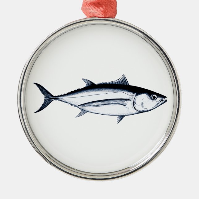 Longfin Albacore-Thunfisch-Logo Ornament Aus Metall (Vorne)