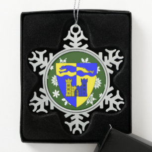 Longford Ireland Wappen Irish Schneeflocken Zinn-Ornament