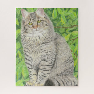Longhair Tabby Cat Puzzle