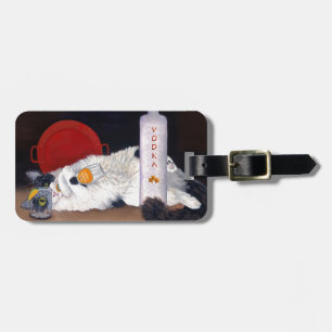 LongHaired TuxedoCat mit einer Vodka Tonic Bar Art Gepäckanhänger