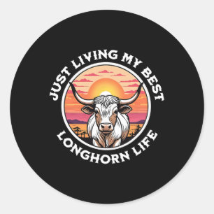 Longhorn Apparel Schneiden US Grillen Horns Cotton Runder Aufkleber