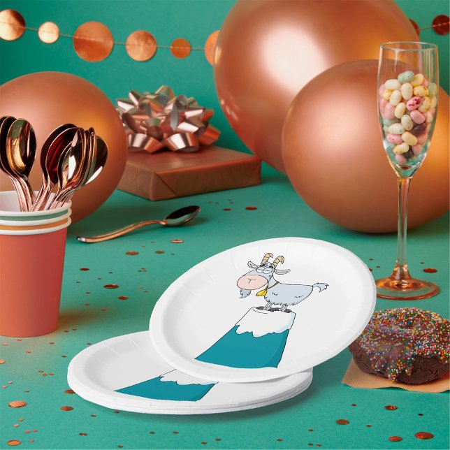 Longhorn-Bergziege Pappteller (Von Creator hochgeladen)