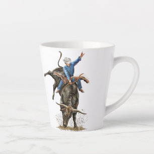 Longhorn Bull Rider Rodeo Power Western Art Milchtasse