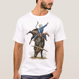 Longhorn Bull Rider Rodeo Power Western Art T-Shirt