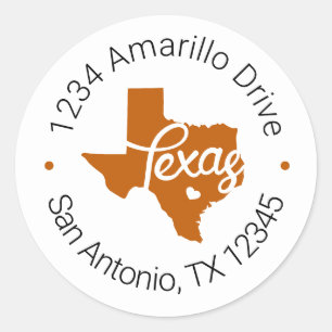 Longhorn Burnt Orange Texas Herd Address Label Runder Aufkleber