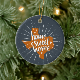 Longhorn Burnt Orange Zuhause Sweet Zuhause - Texa Keramik Ornament