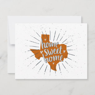 Longhorn Burnt Orange Zuhause Sweet Zuhause - Texa Mitteilungskarte