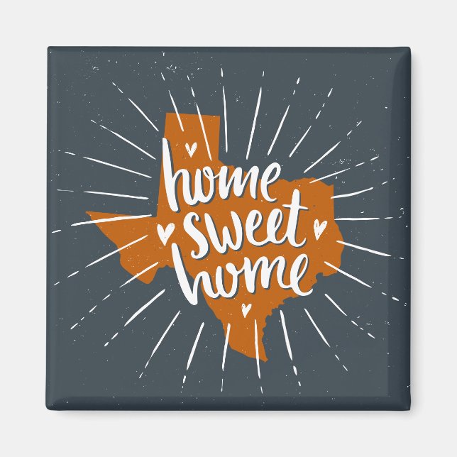 Longhorn Burnt Orange Zuhause Sweet Zuhause Texas Magnet (Vorne)