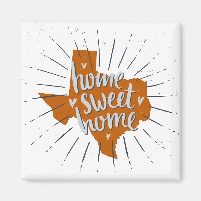 Longhorn Burnt Orange Zuhause Sweet Zuhause Texas Magnet (Vorne)