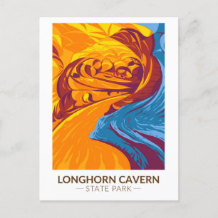 Longhorn Cavern State Park Texas Vintage auf Deuts Postkarte