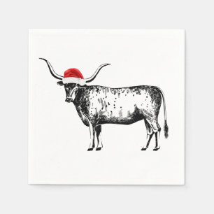 Longhorn Christmas Napkin Serviette