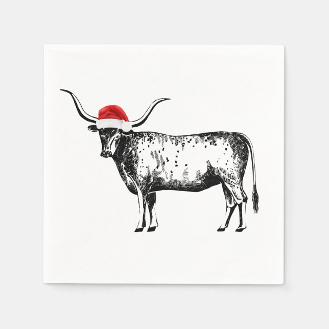 Longhorn Christmas Napkin Serviette (Vorderseite)