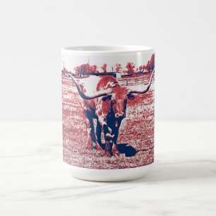 Longhorn Cow Texas Longhorns Art Tasse Cup