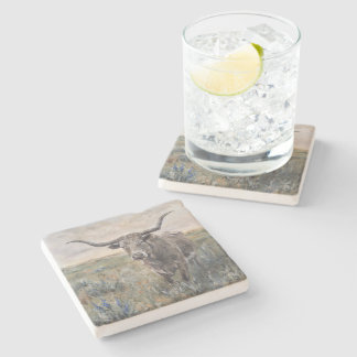 "Longhorn" handbemalt Steinuntersetzer