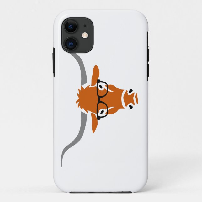 Longhorn mit Hipster-Gläsern Case-Mate iPhone Hülle (Rückseite)