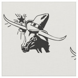 Longhorn-Ochse-Kopf mit Cowboy-Schwarzem Stoff
