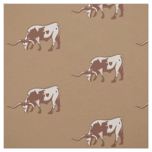 Longhorn-Ochse-Western-Druck-Gewebe Stoff