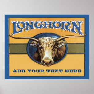 Longhorn Poster, bearbeiten Text, Poster