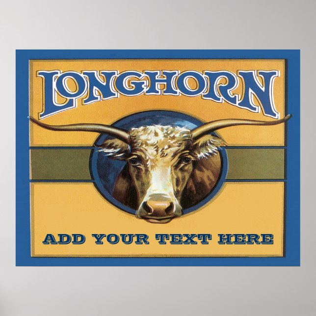 Longhorn Poster, bearbeiten Text, Poster (Vorne)