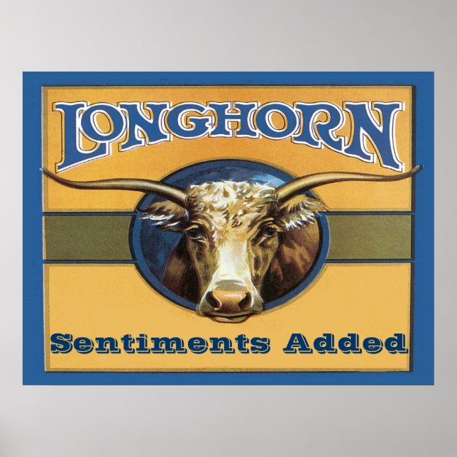 Longhorn Poster, bearbeiten Text, Poster (Vorne)