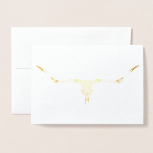 Longhorn-Schädel-Goldfolien-Raum-Gruß-Karte Folienkarte