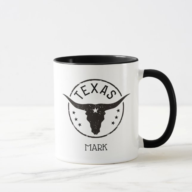Longhorn Silhouette Texas Tasse (Rechts)