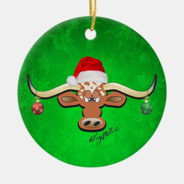 Longhorn Steer Christmas Ornament (Vorne)