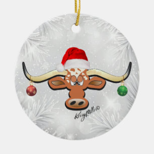 Longhorn Steer Christmas Ornament