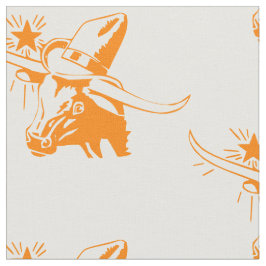 Longhorn Steer Head mit Cowboy-Hut I Stoff