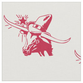 Longhorn Steer Head mit Cowboy Texas Red Stoff