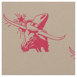 Longhorn Steer Head mit Cowboy Texas Red Stoff