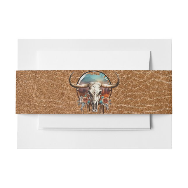 Longhorn Steer Medallion Belly Band (Vorderseite Beispiel)