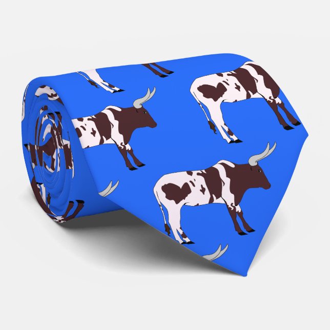 Longhorn Steer Team Mascot Football Necktie Krawatte (Gerollt)