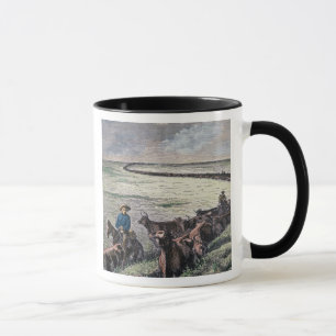 Longhorn-Vieh fährt von Texas nach Abilene, Kansa Tasse
