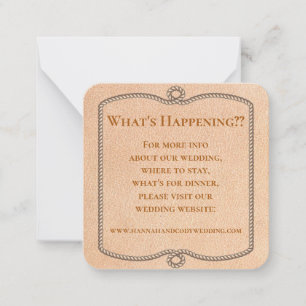 Longhorn Western Wedding Info Card Mitteilungskarte