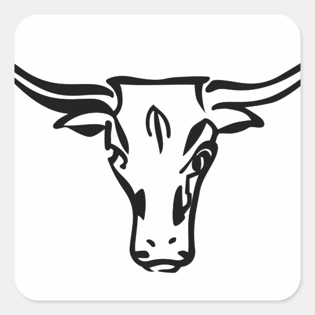 Longhorns Quadratischer Aufkleber (Vorderseite)