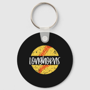 Longhorns Softball Team Maskottchen Schulgeist Spi Schlüsselanhänger