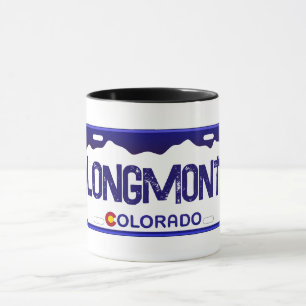 Longmont Colorado Blauer Nummernschild Tasse