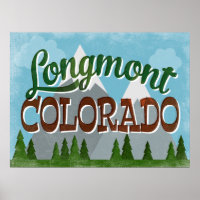 Longmont Colorado Snowy Mountains Poster