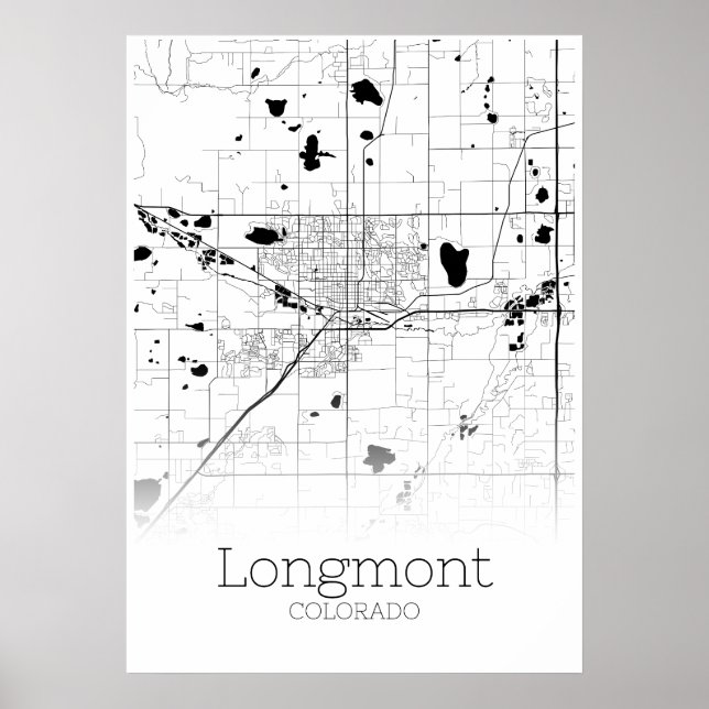 Longmont Map - Colorado - City Map Poster (Vorne)