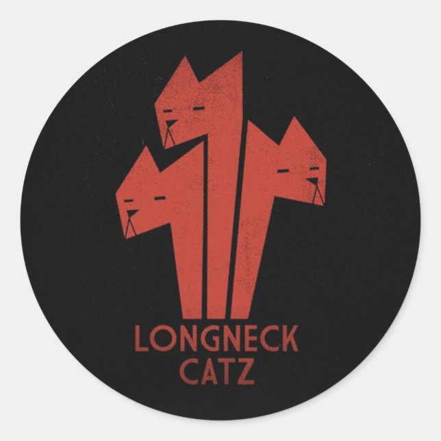 LongNeck Catz rund Aufkleber (Vorderseite)