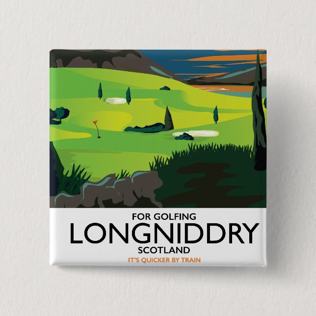 Longniddry Schottland Golf Reiseplakat Button (Vorderseite)