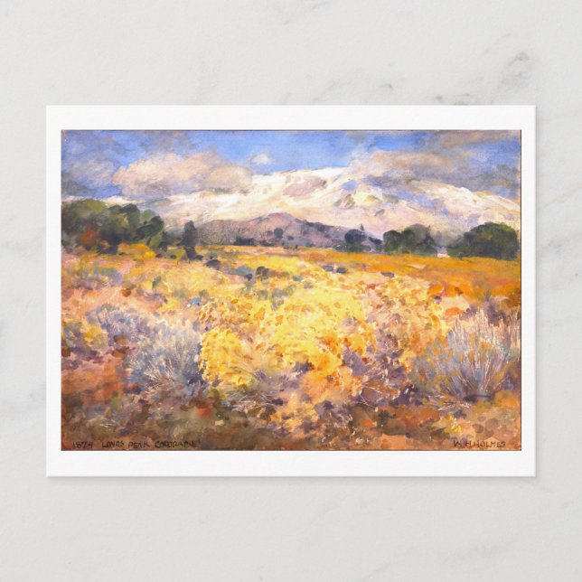 Long's Peak, Colorado, Malerei Postkarte (Vorderseite)
