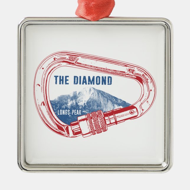Longs Peak Diamond Rock Klettersteig Carabiner Ornament Aus Metall (Vorne)