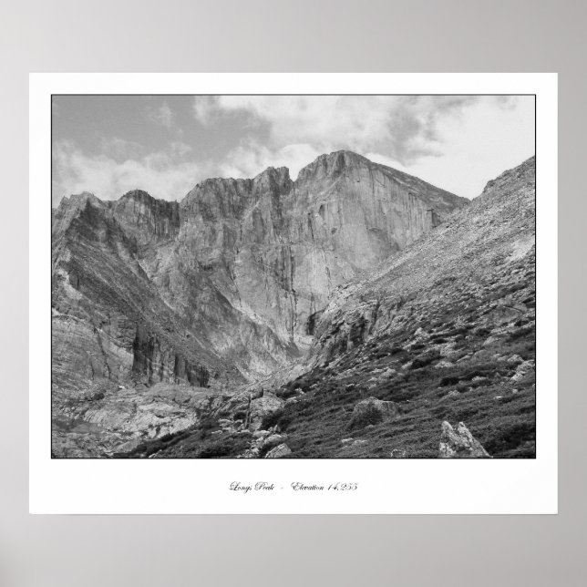 Longs Peak Schöner, rauer Rocky Mountain Poster (Vorne)