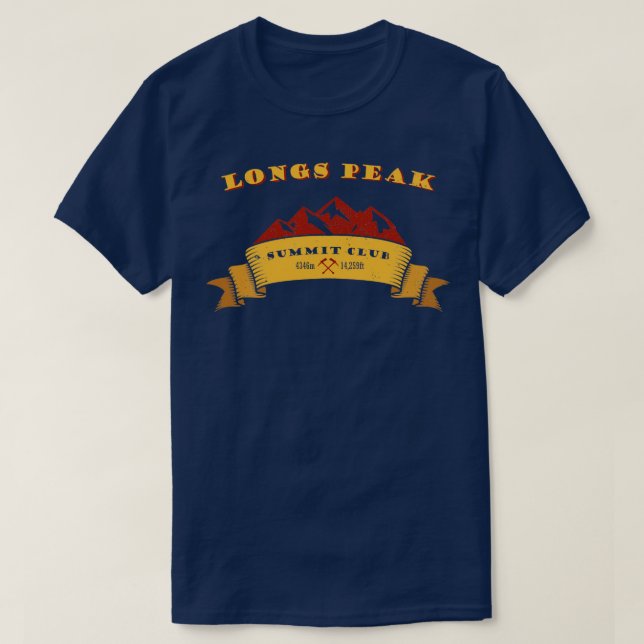 Longs Peak Summit Club Geschenk für Bergsteiger T-Shirt (Design vorne)